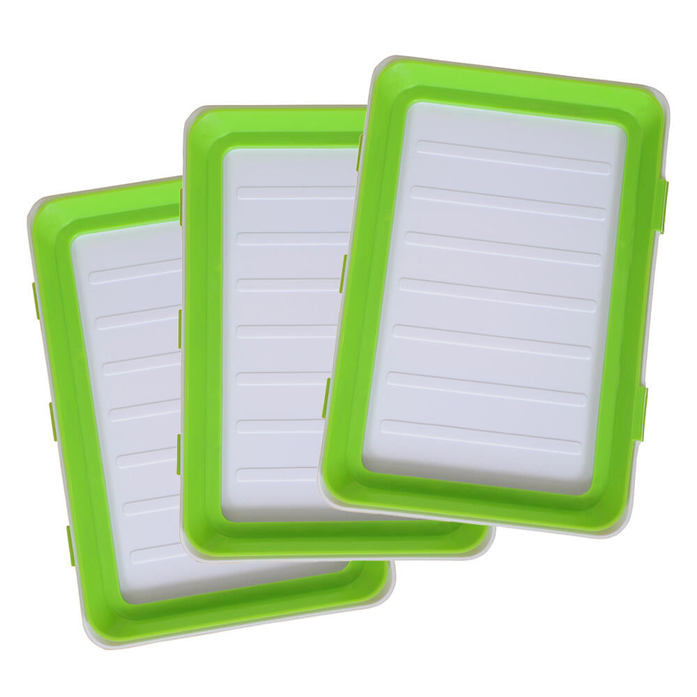 PACK DE 9 BANDEJAS APILABLES CON TAPA FLEXIBLE