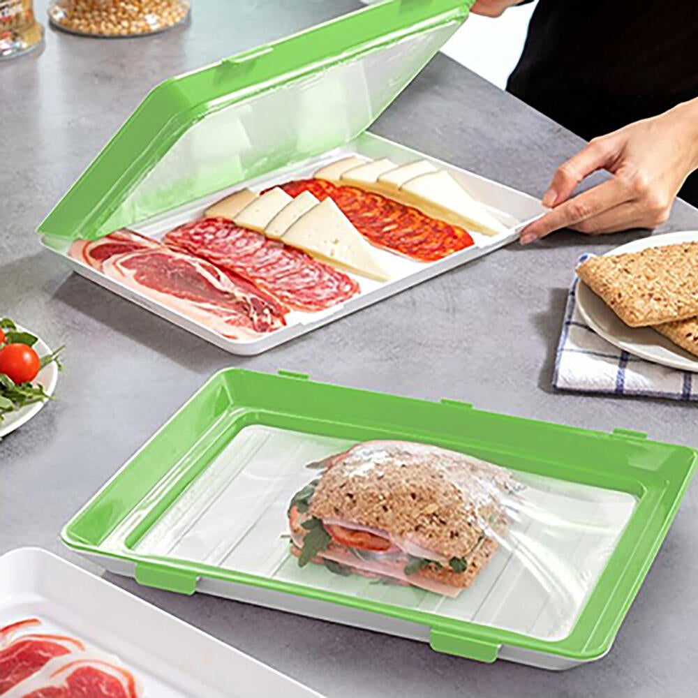 PACK DE 9 BANDEJAS APILABLES CON TAPA FLEXIBLE