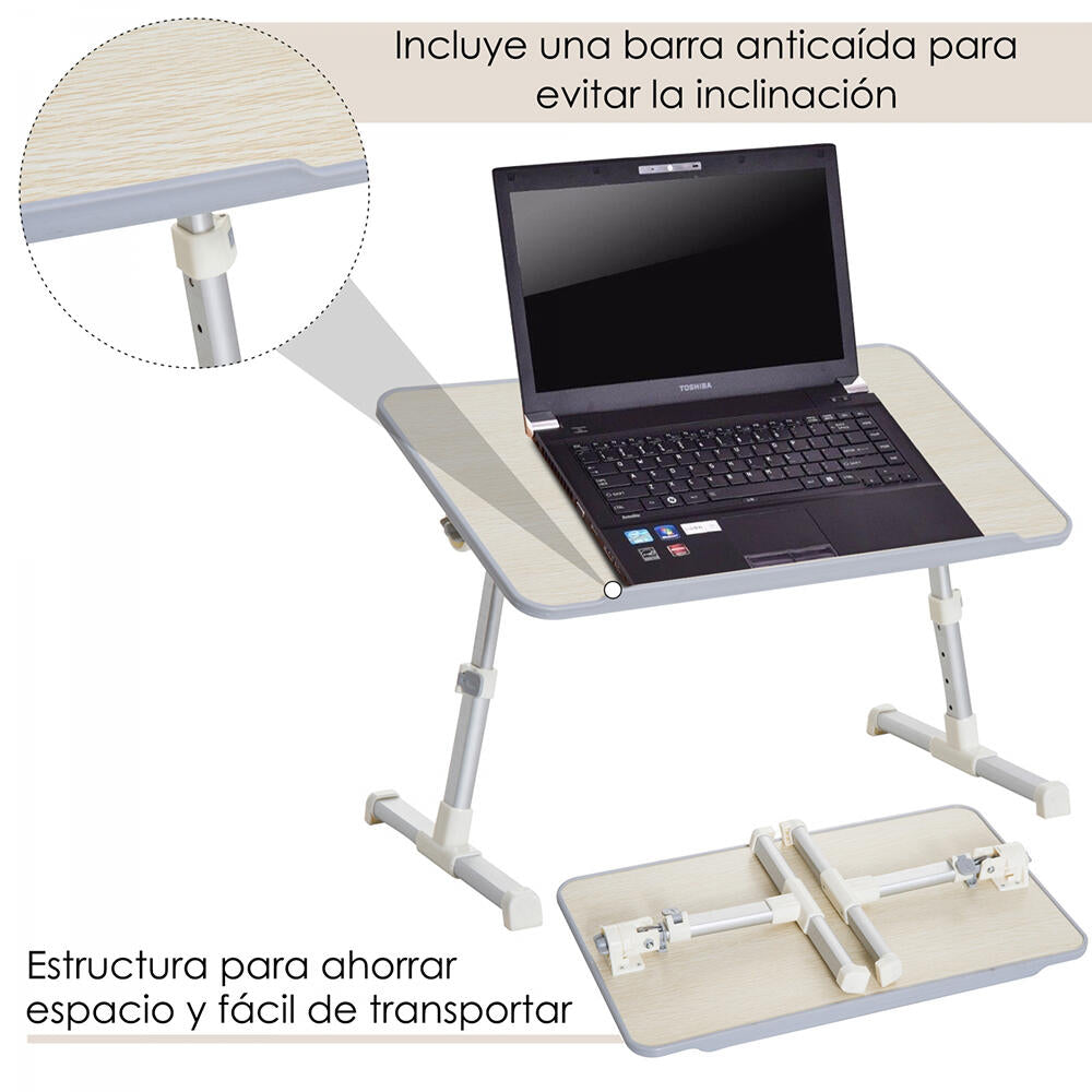 MESA PLEGABLE PARA ORDENADORES PORTATILES CON VENTILADOR USB ADAPTABLE
